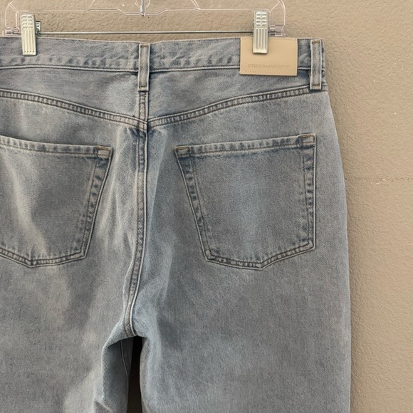 Citizens of Humanity Dahlia Bow Leg Baby Roll Jeans 30 Light Denim Blue Crop - Picture 11 of 14